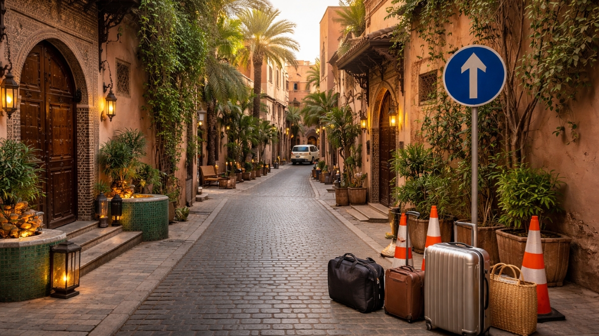 What If Your Hotel Has a One-Way Street Drop-off strategy and meeting points in Marrakech